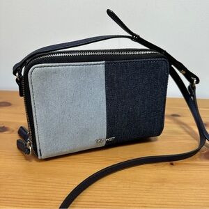 Nine West | Two-Tone Denim Block Crossbody Bag | Dual Compartment